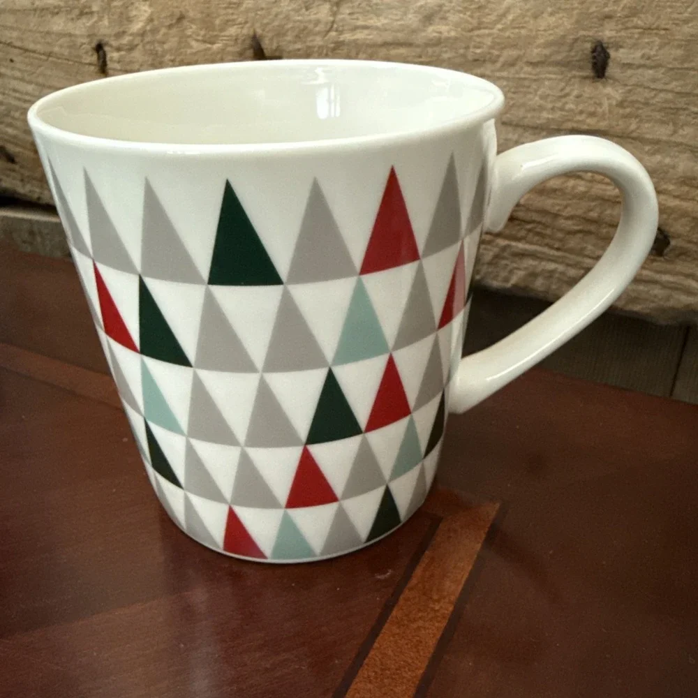 Starbucks Mug With Geometric Design Multicolor Triangles 18oz